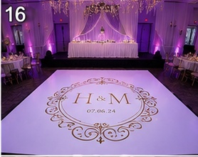 Custom vinyl wedding dance floor wrap design #16 by Houston Dance Floor Wraps