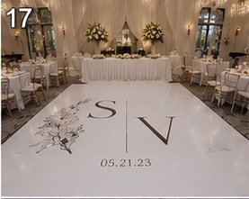 Custom vinyl wedding dance floor wrap design #17 by Houston Dance Floor Wraps