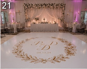 Custom vinyl wedding dance floor wrap design #21 by Houston Dance Floor Wraps